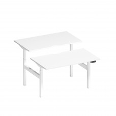 Рабочая станция на электроприводе с вырезами А2 БГ 102.2 БП белый премиум / белый гладкий