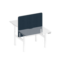 Экран настольный фронтальный тканевый с мягким наполнителем А2 БГ 445.01 BA40 синий (Bahama Denim) / белый гладкий