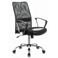 Кресло Бюрократ CH-600SL-LOW черный TW-01 эко.кожа/сетка низк.спин. крестов. металл хром