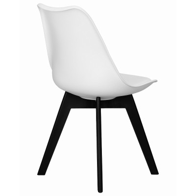 Стул обеденный DOBRIN HARRY (цвет сиденья белый (W-02), ножки пластик черные (В-03))