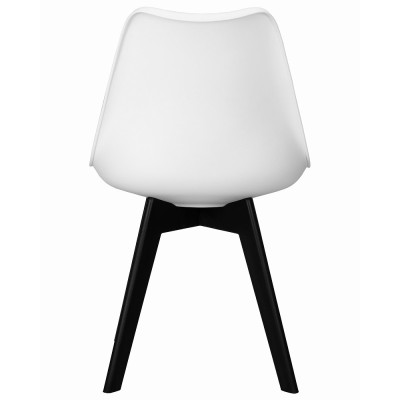 Стул обеденный DOBRIN HARRY (цвет сиденья белый (W-02), ножки пластик черные (В-03))