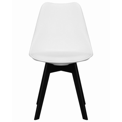 Стул обеденный DOBRIN HARRY (цвет сиденья белый (W-02), ножки пластик черные (В-03))