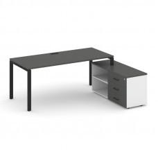 Style Project Direct Стол письменный с греденцией правой SN-6P.SRG-015.M(R) Антрацит/Белый/Антрацит/