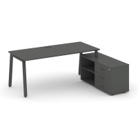 Style Project Direct Стол письменный с греденцией правой SN-6A.SRG-023.M(R) Антрацит/Металл Антрацит