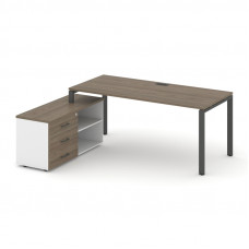 Style Project Direct Стол письменный с греденцией левой SN-6P.SRG-014.M(L) Вяз Благородный/Белый/Вяз