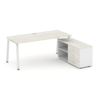 Стол письменный с греденцией правой Стайл Проджект Директ 1780*1480*750 SN-6A.SRG-014.M(R) Дуб Наварра/Белый/Дуб Наварра/Металл Белый