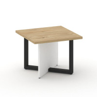 Шифт Стол журнальный, квадратный SK.SG-KV-60.P Тиквуд Светлый/Белый Бриллиант/Металл Черный 600*600*