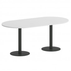 Onix Direct Стол овальный O.SPRG-3 Белый Бриллиант/Металл Антрацит 1800*900*750