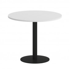 Onix Direct Стол круглый O.SPRG-1 Белый Бриллиант/Металл Черный 900*900*750