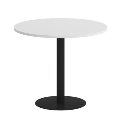 Onix Direct Стол круглый O.SPRG-1 Белый Бриллиант/Металл Черный 900*900*750
