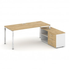 Style Project Direct Lux Стол письменный с греденцией правой M-SN-6P.SRG-013.M(R) Тиквуд Светлый/Бел