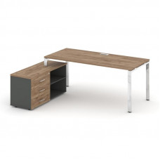 Style Project Direct Lux Стол письменный с греденцией левой M-SN-6P.SRG-016.M(L) Дуб Табак/Антрацит/