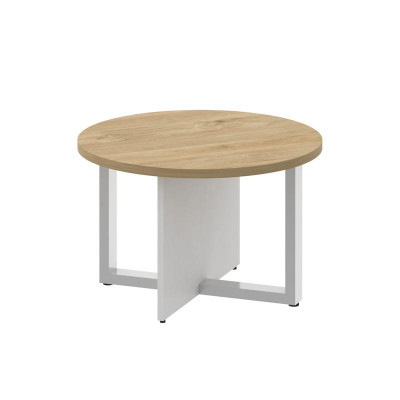 Shift Стол журнальный, круглый SK.SG-KR-70 Тиквуд Светлый/Белый Бриллиант 700*700*450