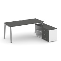 Style Project Direct Стол письменный с греденцией правой SN-6A.SRG-023.M(R) Антрацит/Белый/Антрацит/