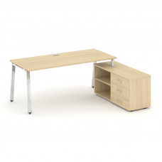 Style Project Direct Lux Стол письменный с греденцией правой M-SN-6A.SRG-023.M(R) Акация Лорка/Нержа