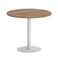 First Стол круглый KSPRG-1 Дуб Табак/Металл Белый 900*900*750