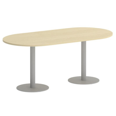 First Стол овальный KSPRG-3 Клен/Металл Серый 1800*900*750