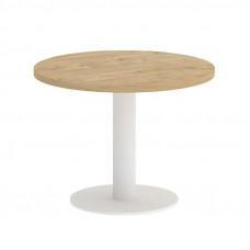 Onix Direct Стол журнальный круглый O.SJ-1 Тиквуд Светлый/Металл Белый 600*600*450