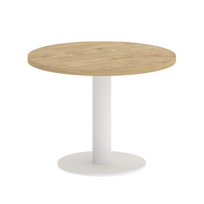 Onix Direct Стол журнальный круглый O.SJ-1 Тиквуд Светлый/Металл Белый 600*600*450