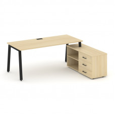 Style Project Direct Стол письменный с греденцией правой SN-6A.SRG-026.M(R) Акация Лорка/Металл Черн