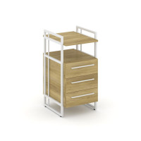 Rift Direct Тумба приставная RF.TPRR-001 Дуб Винченцо/Металл Белый/Белый Ручки 424*500*821