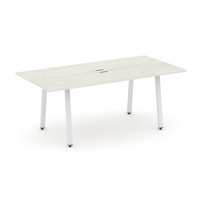 Style Project Direct Стол переговорный SN-6A.SPRG-198 Дуб Наварра/Металл Белый/Заглушка Металл Белый