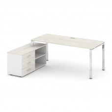 Style Project Direct Lux Стол письменный с греденцией левой M-SN-6P.SRG-015.M(L) Дуб Наварра/Белый/Д