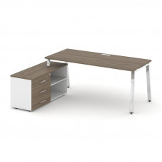 Style Project Direct Lux Стол письменный с греденцией левой M-SN-6A.SRG-024.M(L) Вяз Благородный/Бел