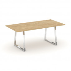 Style Project Direct Lux Стол переговорный M-SN-6T1.SPRG-198.3 Тиквуд Светлый/Нержавеющая Сталь/Хром