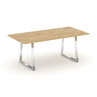 Style Project Direct Lux Стол переговорный M-SN-6T1.SPRG-198.3 Тиквуд Светлый/Нержавеющая Сталь/Хром