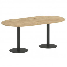 Onix Direct Стол овальный O.SPRG-3 Тиквуд Светлый/Металл Антрацит 1800*900*750