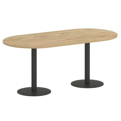 Onix Direct Стол овальный O.SPRG-3 Тиквуд Светлый/Металл Антрацит 1800*900*750