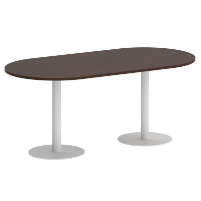 First Стол овальный KSPRG-3 Венге Цаво/Металл Белый 1800*900*750