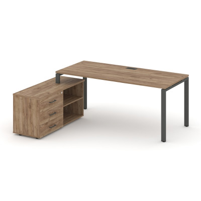 Style Project Direct Стол письменный с греденцией левой SN-6P.SRG-025.M(L) Дуб Табак/Металл Антрацит