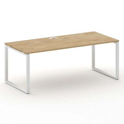 Шифт Стол руководителя прямой без тумбы SK.SR-200.P Тиквуд Светлый/Металл Белый 2000*900*753