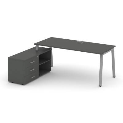 Style Project Direct Стол письменный с греденцией левой SN-6A.SRG-024.M(L) Антрацит/Металл Серый/Заг