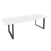 Onix Direct Стол переговорный на О-образном м/к O.MO-PRG-25 Белый Бриллиант/Металл Антрацит 2580*980