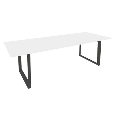 Onix Direct Стол переговорный на О-образном м/к O.MO-PRG-25 Белый Бриллиант/Металл Антрацит 2580*980