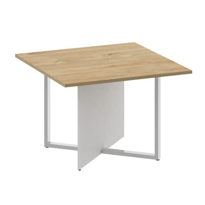 Шифт Стол переговорный, квадратный SK.SP-KV-110-1 Тиквуд Светлый/Белый Бриллиант 1100*1100*753