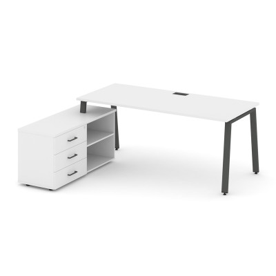 Style Project Direct Стол письменный с греденцией левой SN-6A.SRG-026.M(L) Белый/Металл Антрацит/Заг