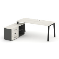 Style Project Direct Стол письменный с греденцией левой SN-6A.SRG-026.M(L) Дуб Наварра/Антрацит/Дуб