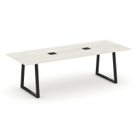 Стол переговорный Стайл Проджект Директ 2580*980*750 SN-6T1.SPRG-258 Дуб Наварра/Металл Черный/Заглушка Металл Черный