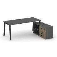 Style Project Direct Стол письменный с греденцией правой SN-6A.SRG-014.M(R) Антрацит/Антрацит/Вяз Бл
