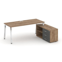 Style Project Direct Lux Стол письменный с греденцией правой M-SN-6A.SRG-013.M(R) Дуб Табак/Дуб Таба