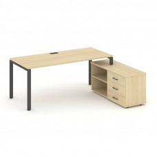 Style Project Direct Стол письменный с греденцией правой SN-6P.SRG-016.M(R) Акация Лорка/Металл Антр