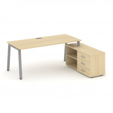 Style Project Direct Стол письменный с греденцией правой SN-6A.SRG-025.M(R) Акация Лорка/Металл Серы