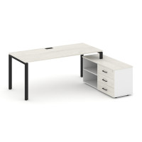 Style Project Direct Стол письменный с греденцией правой SN-6P.SRG-024.M(R) Дуб Наварра/Белый/Дуб На