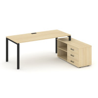 Style Project Direct Стол письменный с греденцией правой SN-6P.SRG-015.M(R) Акация Лорка/Металл Черн