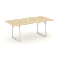 Стол переговорный Стайл Проджект Директ 1980*980*750 SN-6T1.SPRG-198 Акация Лорка/Металл Белый/Заглушка Металл Белый