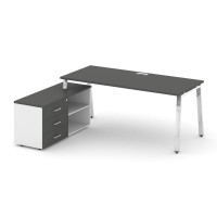 Style Project Direct Lux Стол письменный с греденцией левой M-SN-6A.SRG-023.M(L) Антрацит/Белый/Антр